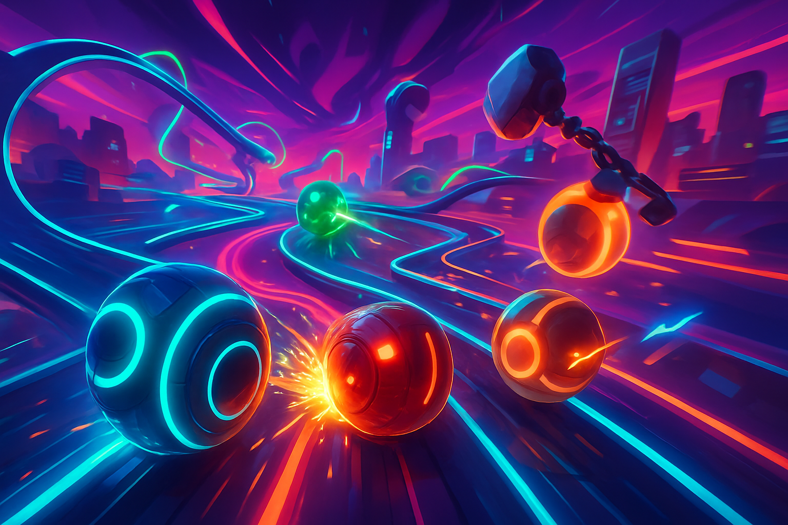 Neon Sphere Showdown - 3D Racing by Jabali AI