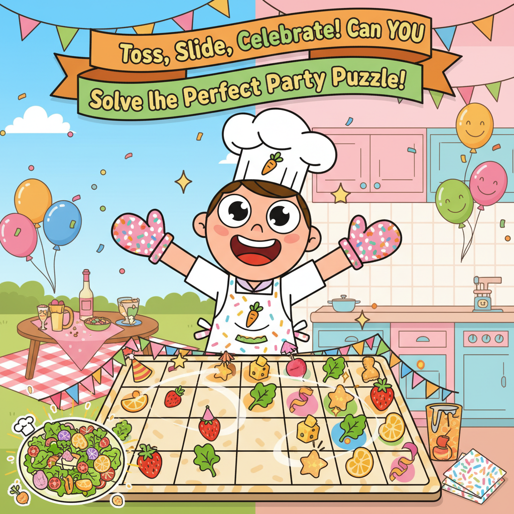 Salad Soirée Shuffle - Grid-Based Puzzle by Jabali AI