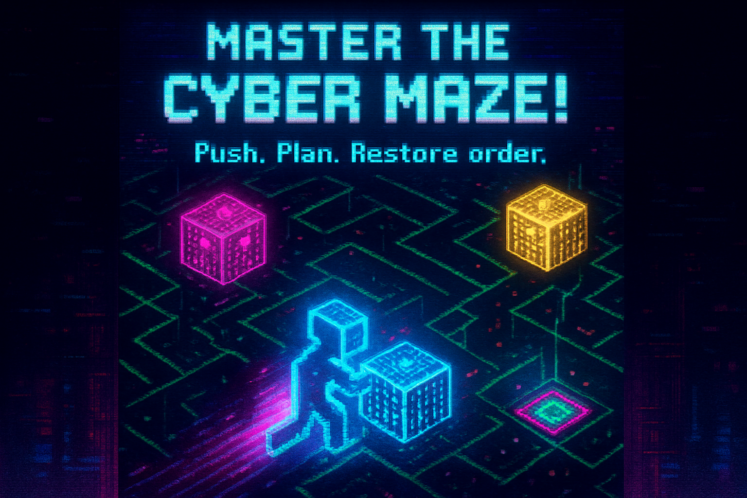 Cyber Maze Shift - Grid-Based Puzzle by Jabali AI