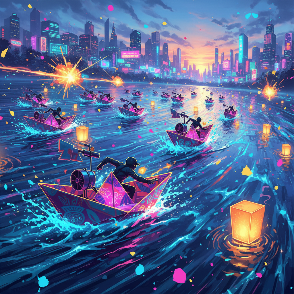 Neon Origami Rivals - 3D Racing by Jabali AI