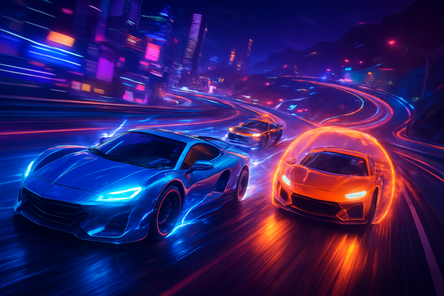 Neon Overdrive: Circuit Rivals - 3D Racing by Jabali AI