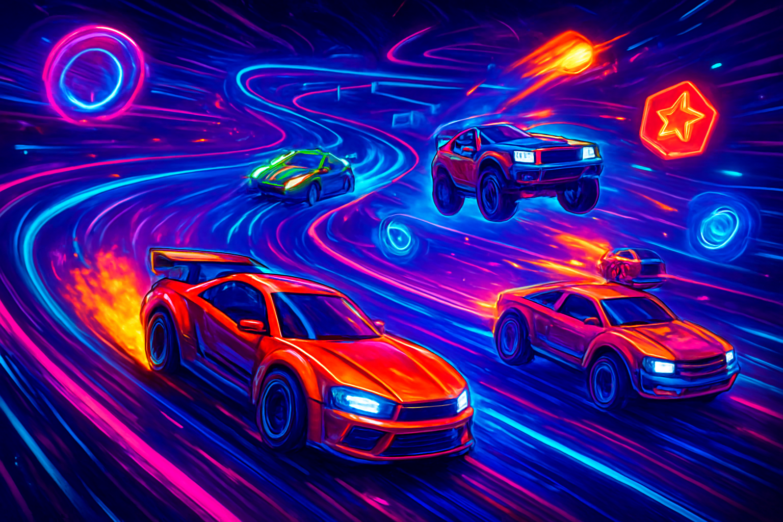 Neon Circuit Carnage - 3D Racing by Jabali AI