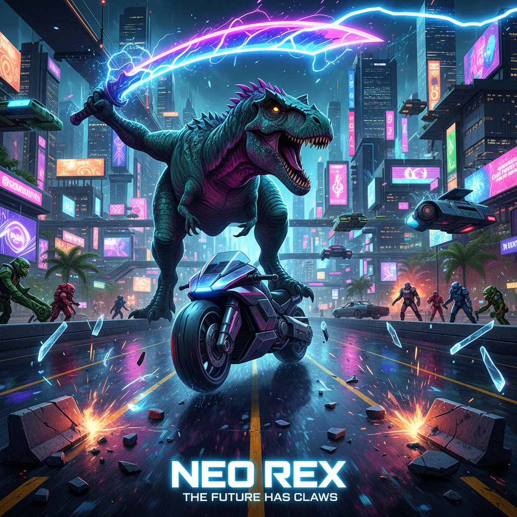 Neon Saur Rampage - 3D Open World by Jabali AI