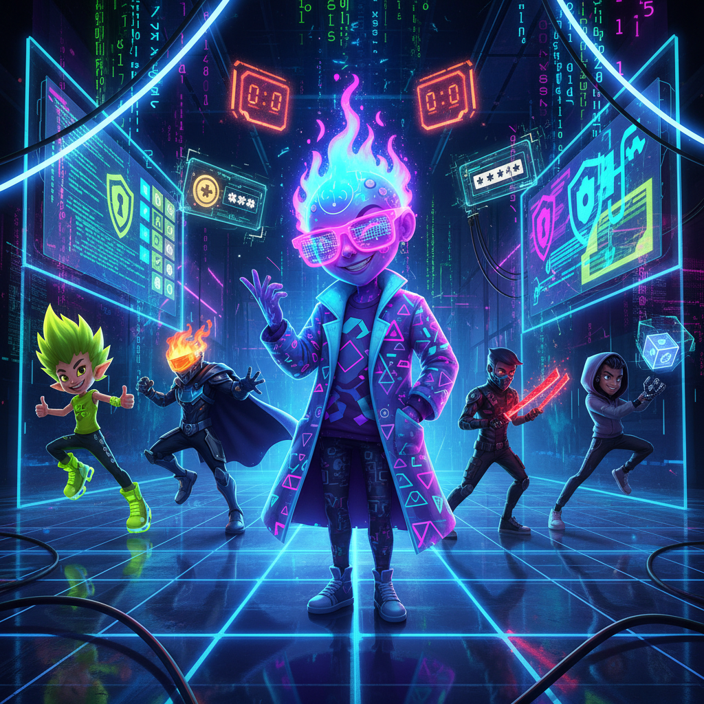 Neon Password Showdown - Trivia Game by Jabali AI