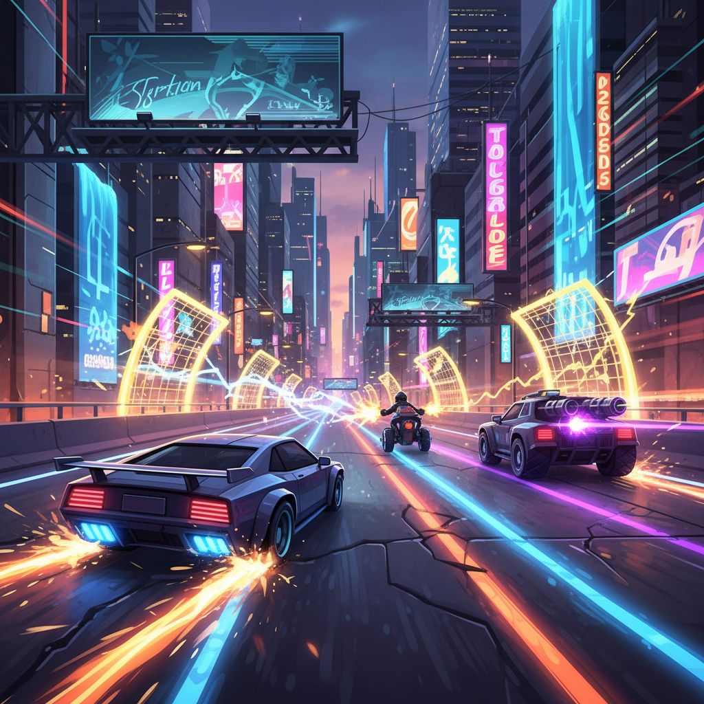 Neon Rivals: Urban Rush - Jabali AI Poster