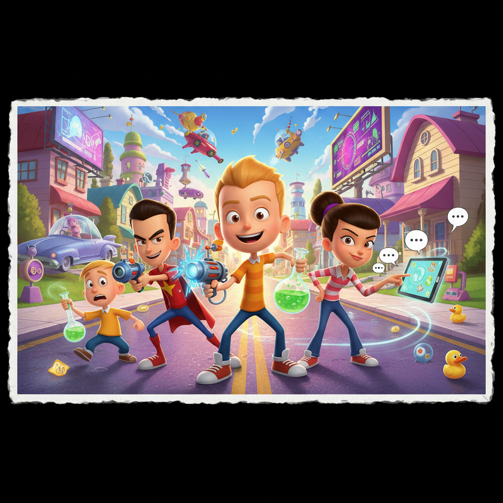 Jimmy Neutron Interactive Adventure - first-person-shooter by Jabali AI