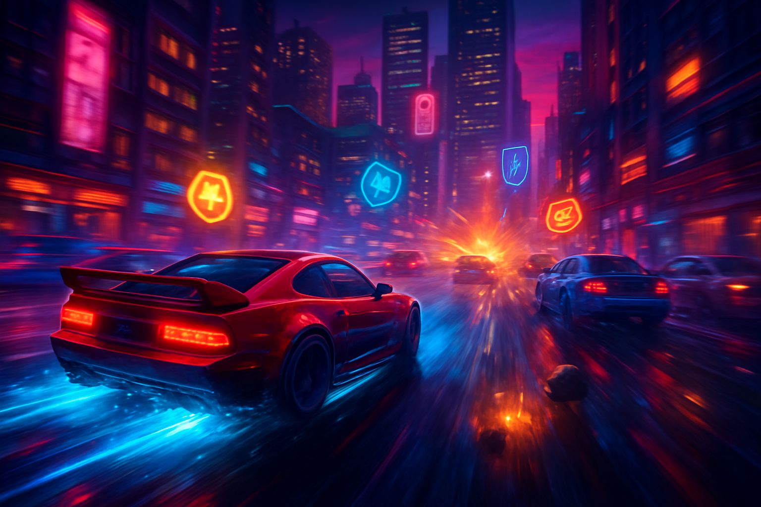 Neon Road Rivals - 3D Racing by Jabali AI