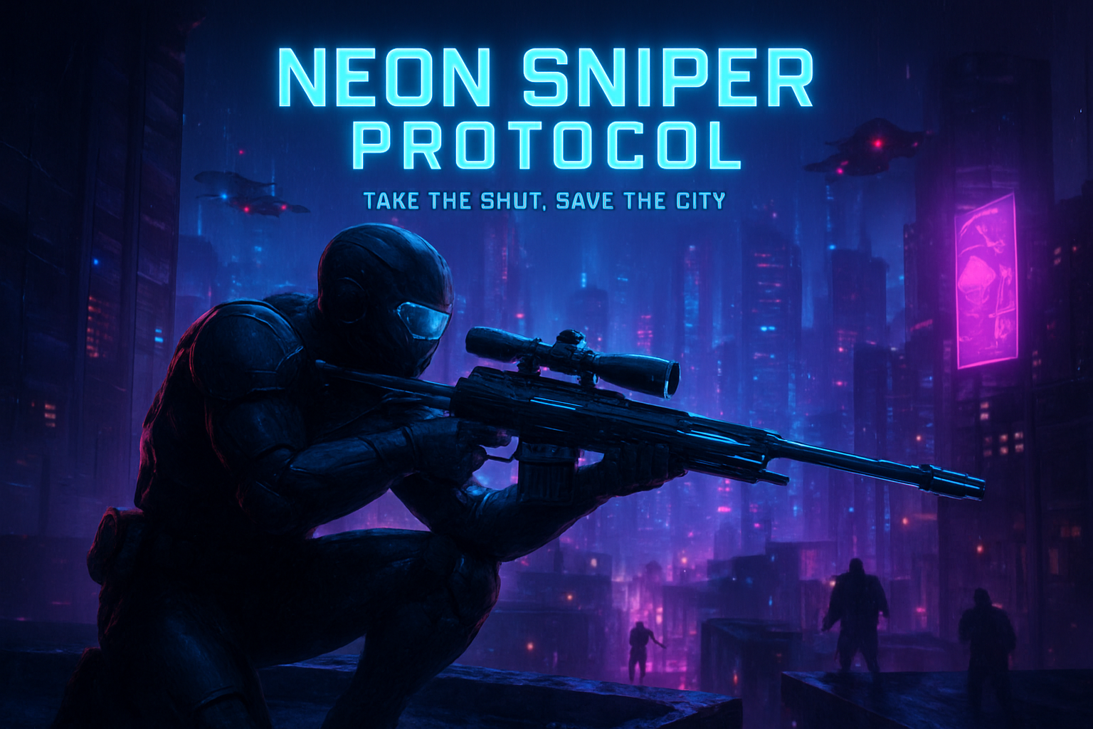 Neon Sniper Protocol - Fixed Shooter Arcade by Jabali AI