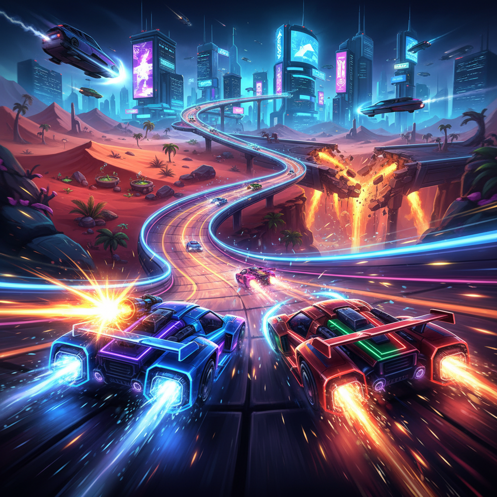 Neon Clash: Turbo Combat - 3D Racing by Jabali AI