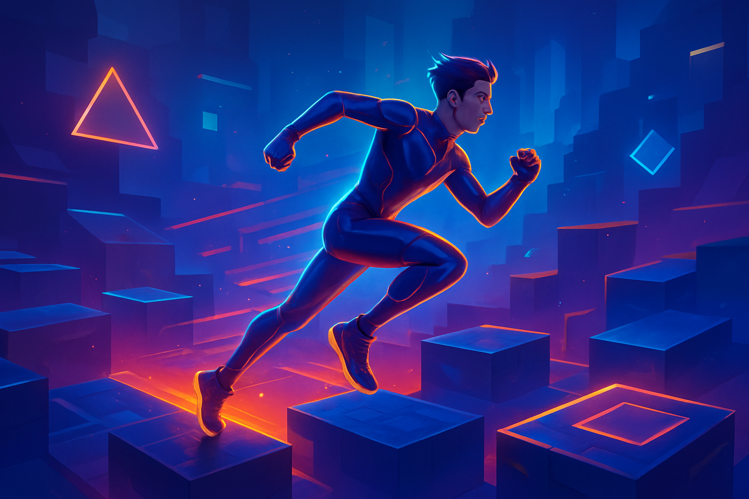 Neon Parkour City - Rhythm Platformer by Jabali AI