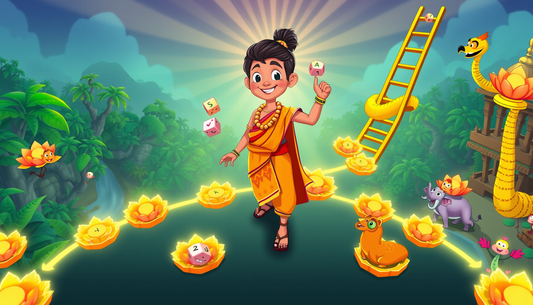 Lotus Ladders Quest - Grid-Based Puzzle by Jabali AI