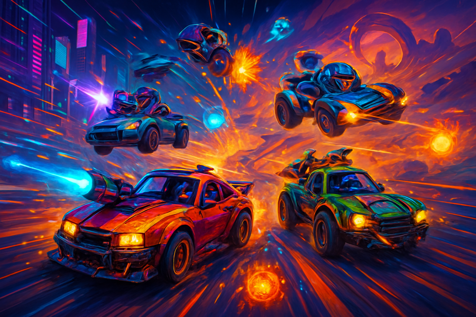 Turbo Clash: Neon Racers - 3D Racing by Jabali AI