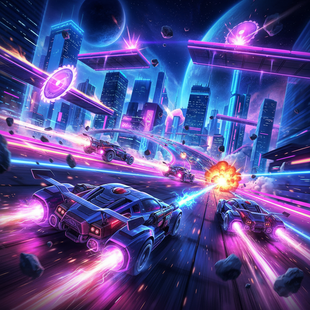 Neon Circuit Clash - Jabali AI Poster