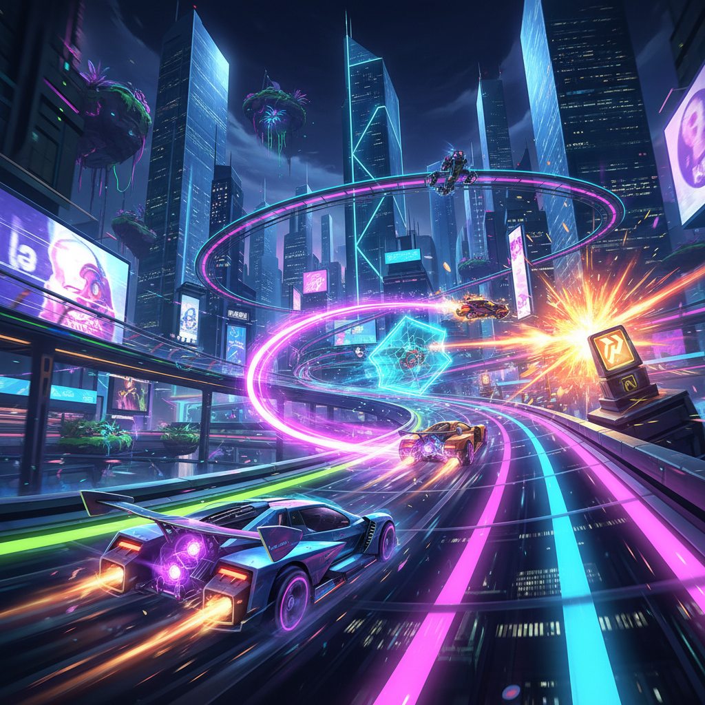 Neon Velocity: Turbo Combat - 3D Racing by Jabali AI