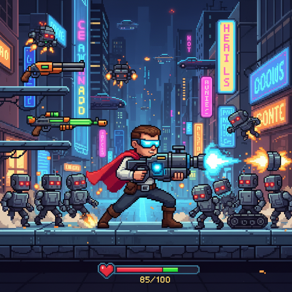 Robô Atirador 2D - Directional Shooter by Jabali AI