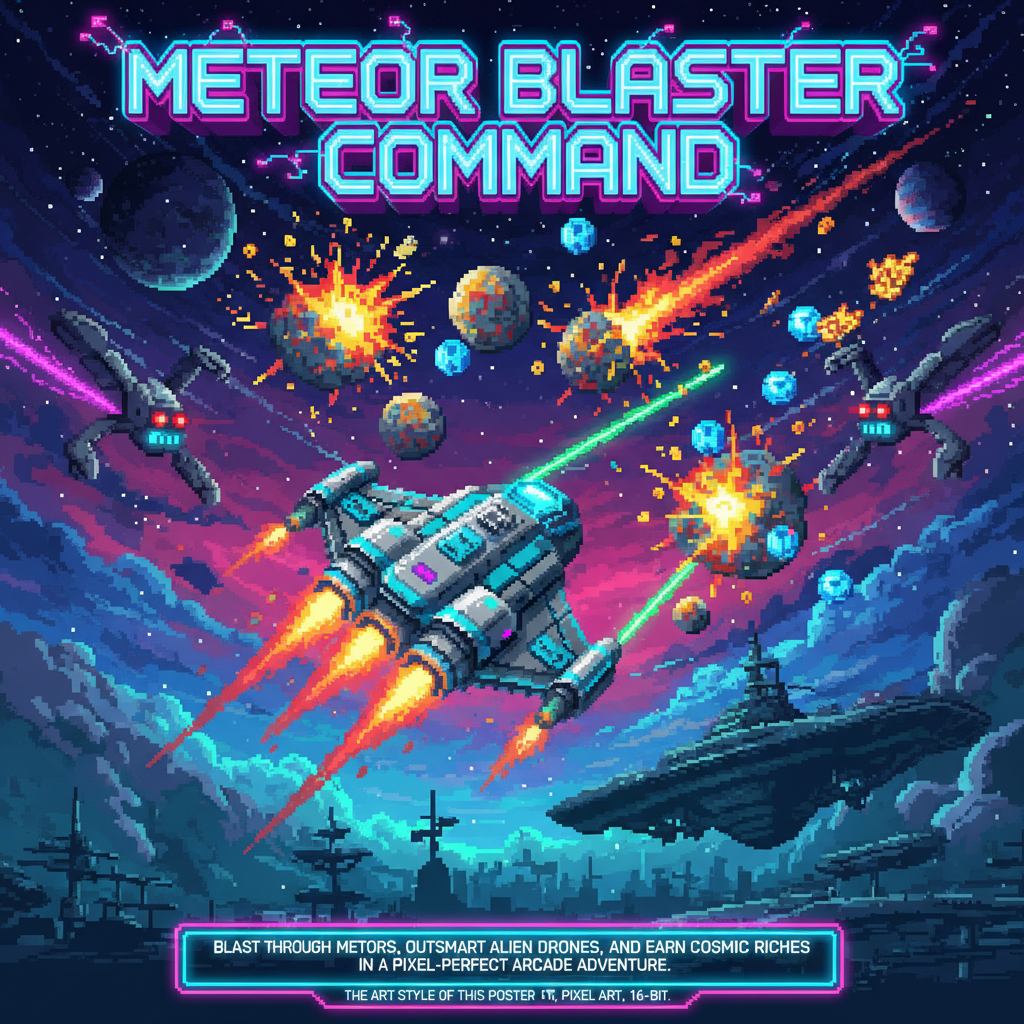 Meteor Blaster Command - Strategic Defense Arcade by Jabali AI