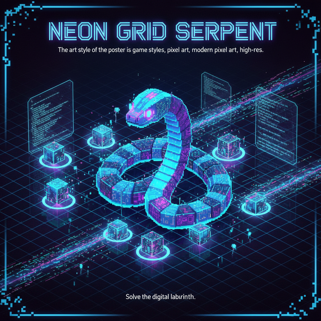 Neon Grid Serpent - Grid-Based Puzzle by Jabali AI