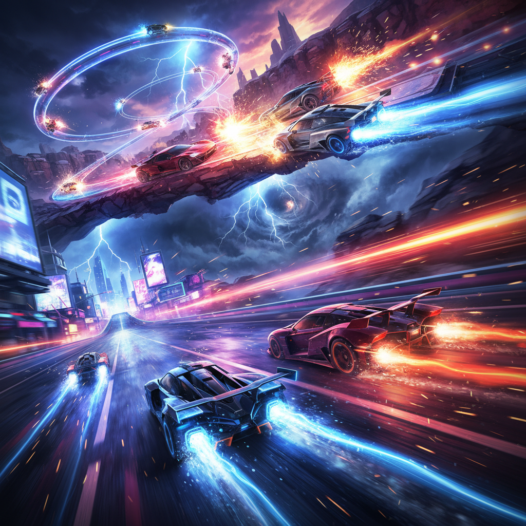 Neon Rift Racers - 3D Racing by Jabali AI