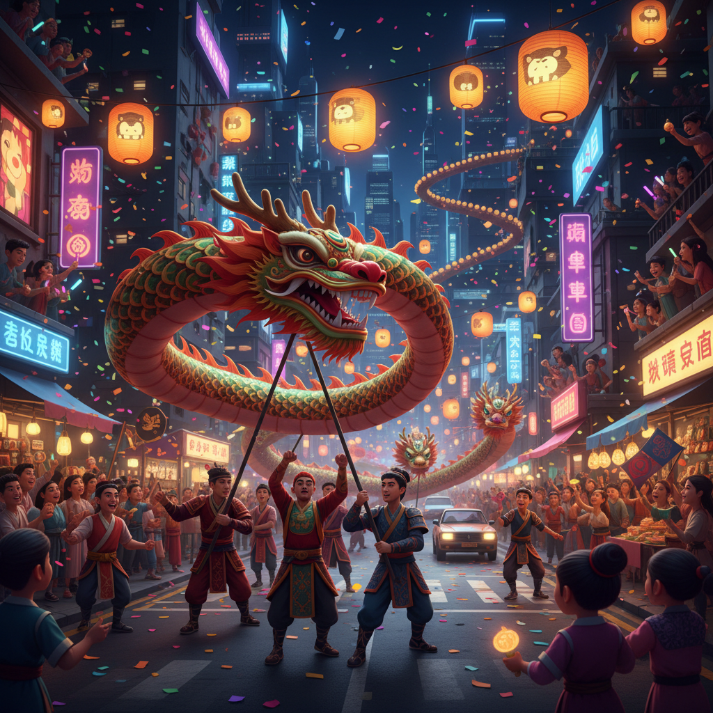 Dragon Parade Rush - Jabali AI Poster