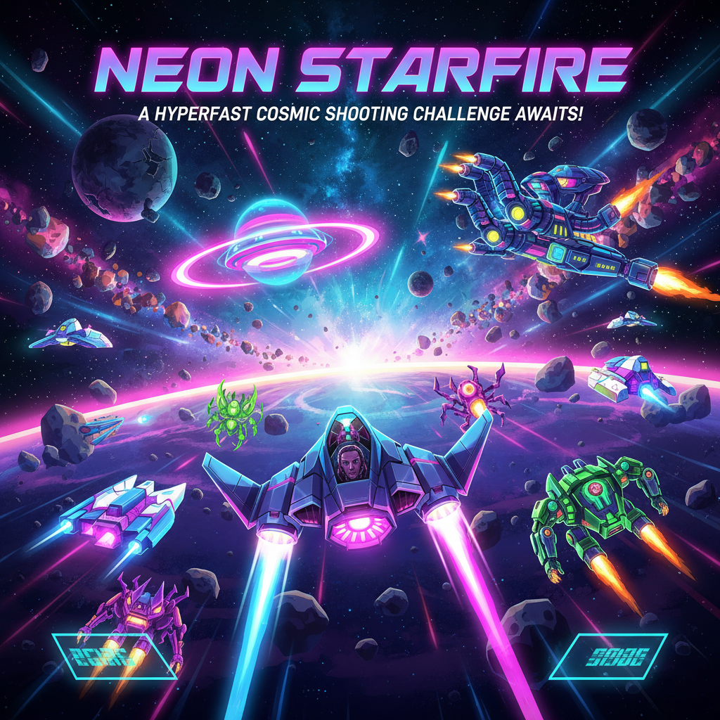 Neon Starfire - Fixed Shooter Arcade by Jabali AI