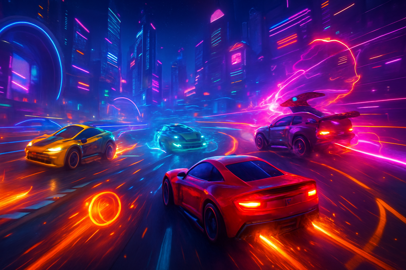 Neon Frenzy Racers - 3D Racing by Jabali AI