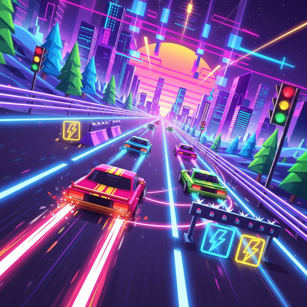 Neon Road Rivals - 3D Racing by Jabali AI