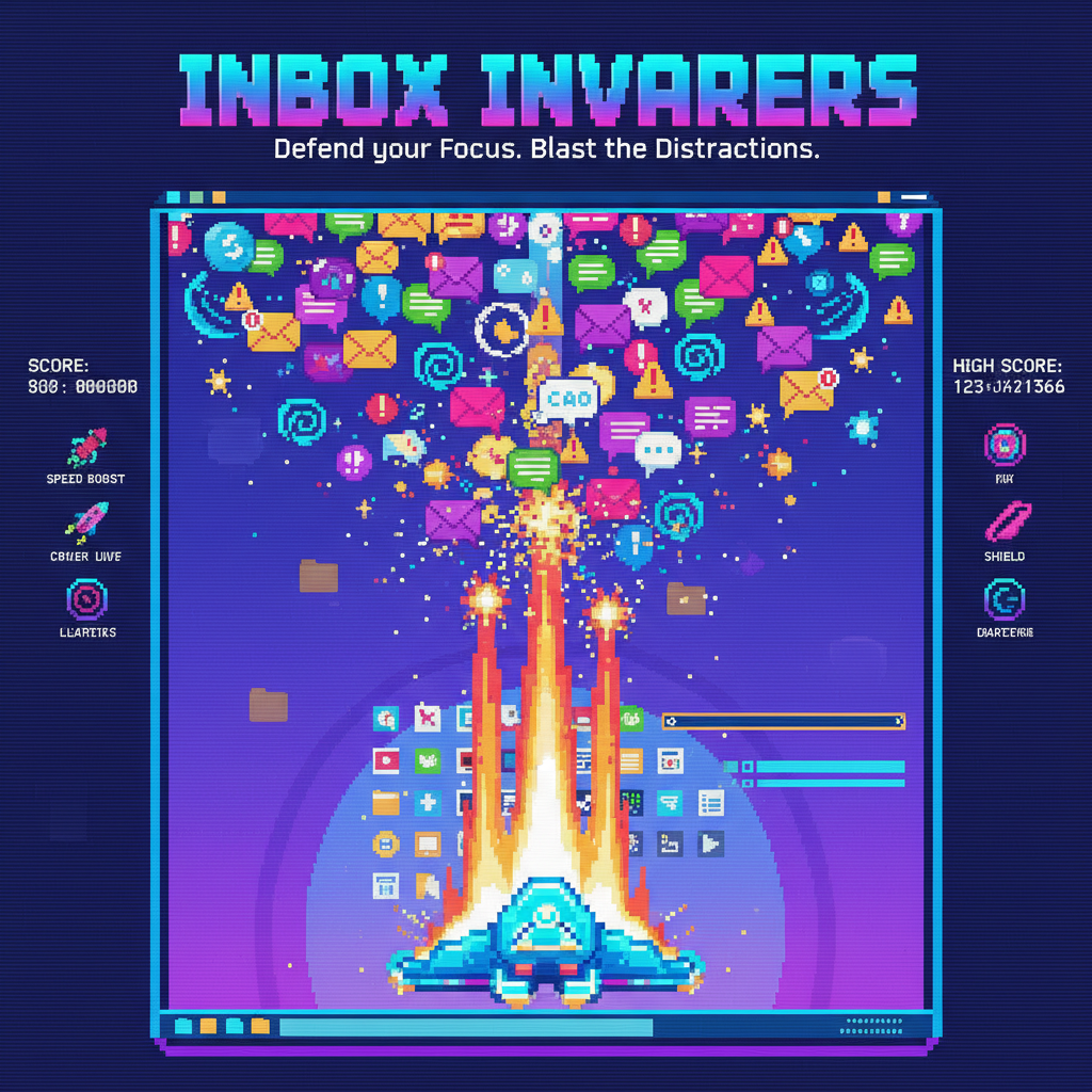 Inbox Invaders - Fixed Shooter Arcade by Jabali AI