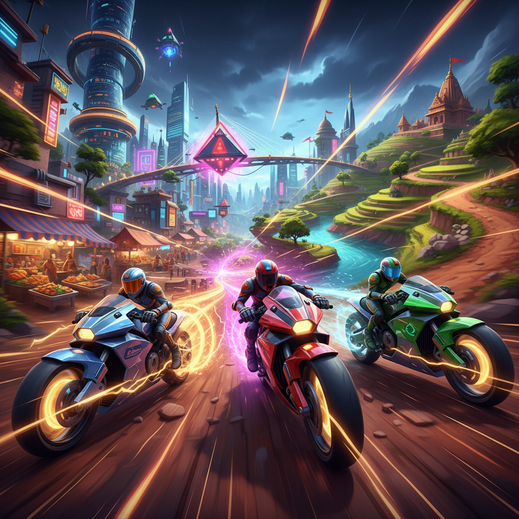 Neon Rival Riders - 3D Racing by Jabali AI