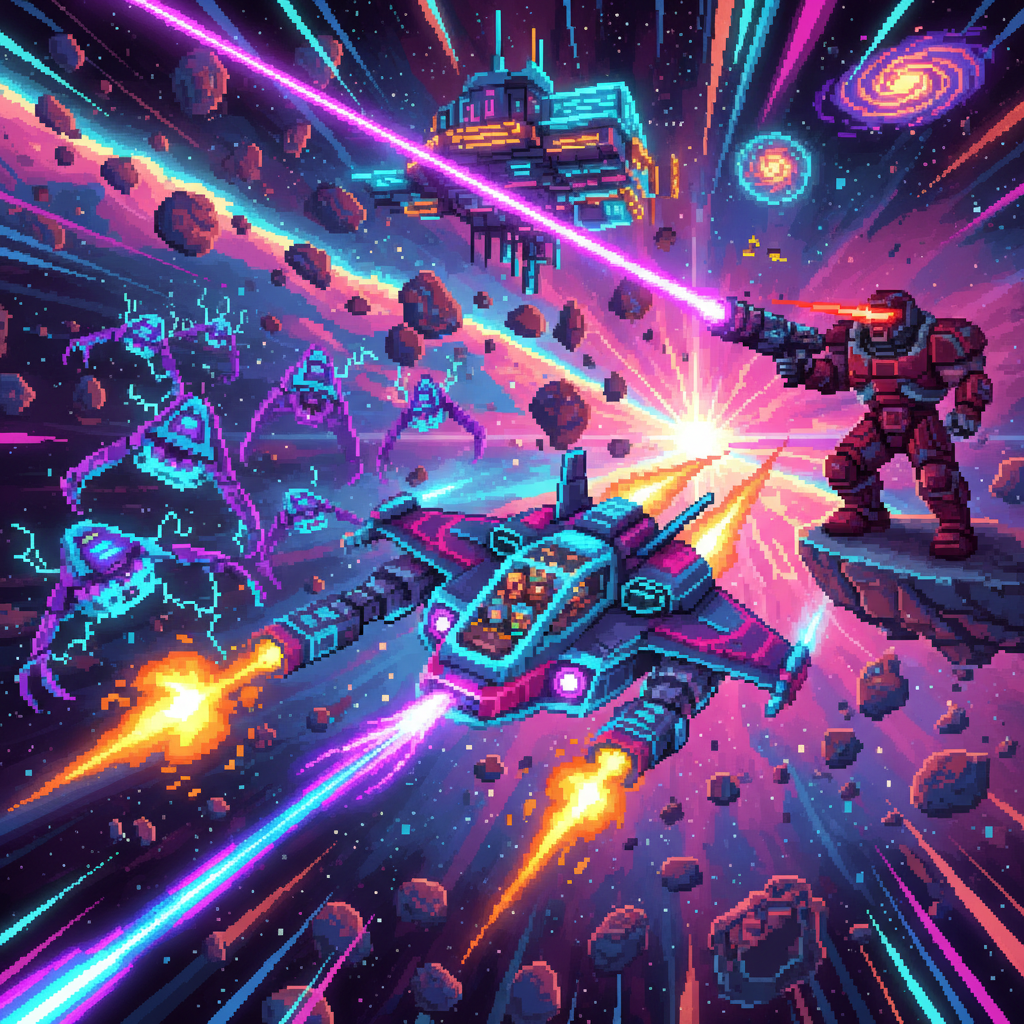 Neon Rift Armada - Directional Shooter by Jabali AI