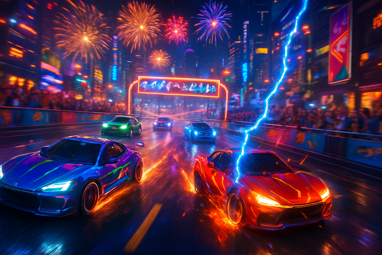 Neon Rush: Festival Rivals - 3D Racing by Jabali AI