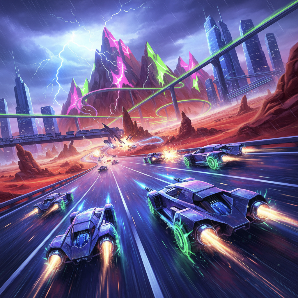 Neon Gauntlet: Combat Racers - 3D Racing by Jabali AI