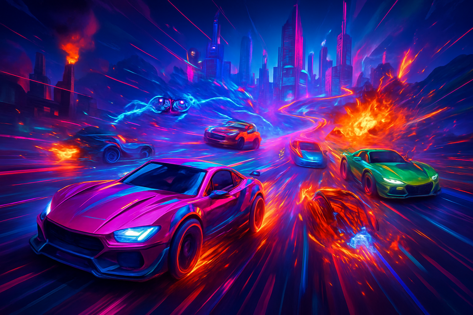 Neon Turbo Rampage - 3D Racing by Jabali AI