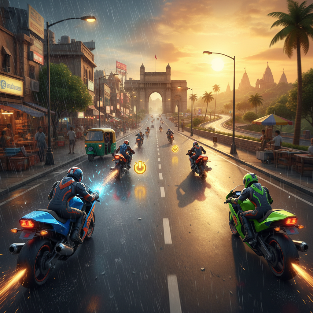 Indian Bike Combat Rush - 3D Racing by Jabali AI
