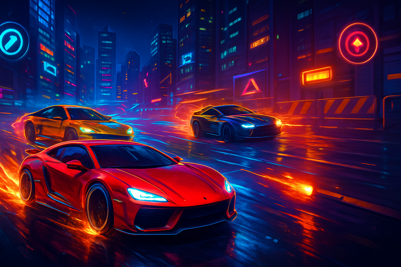 Neon Drift Warfare - 3D Racing by Jabali AI