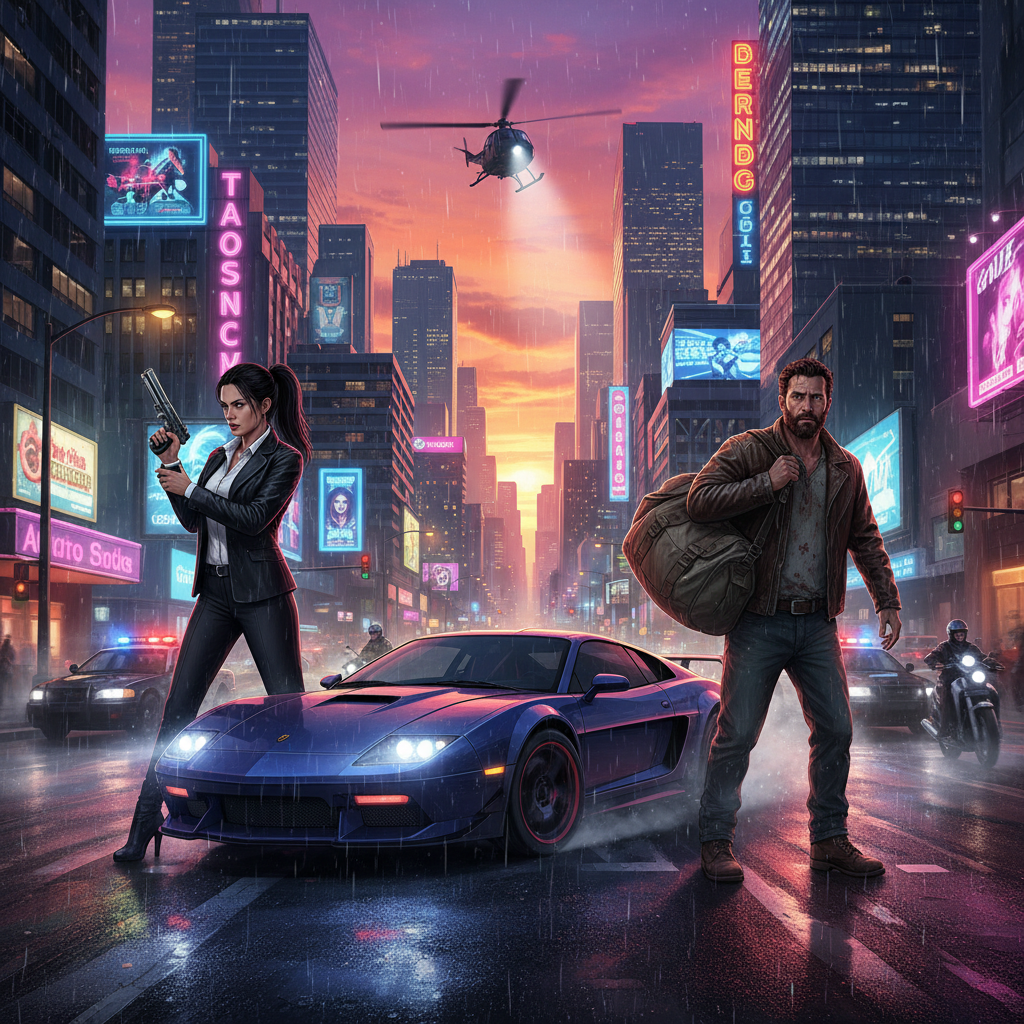 Neon Vice City - 3D Open World by Jabali AI