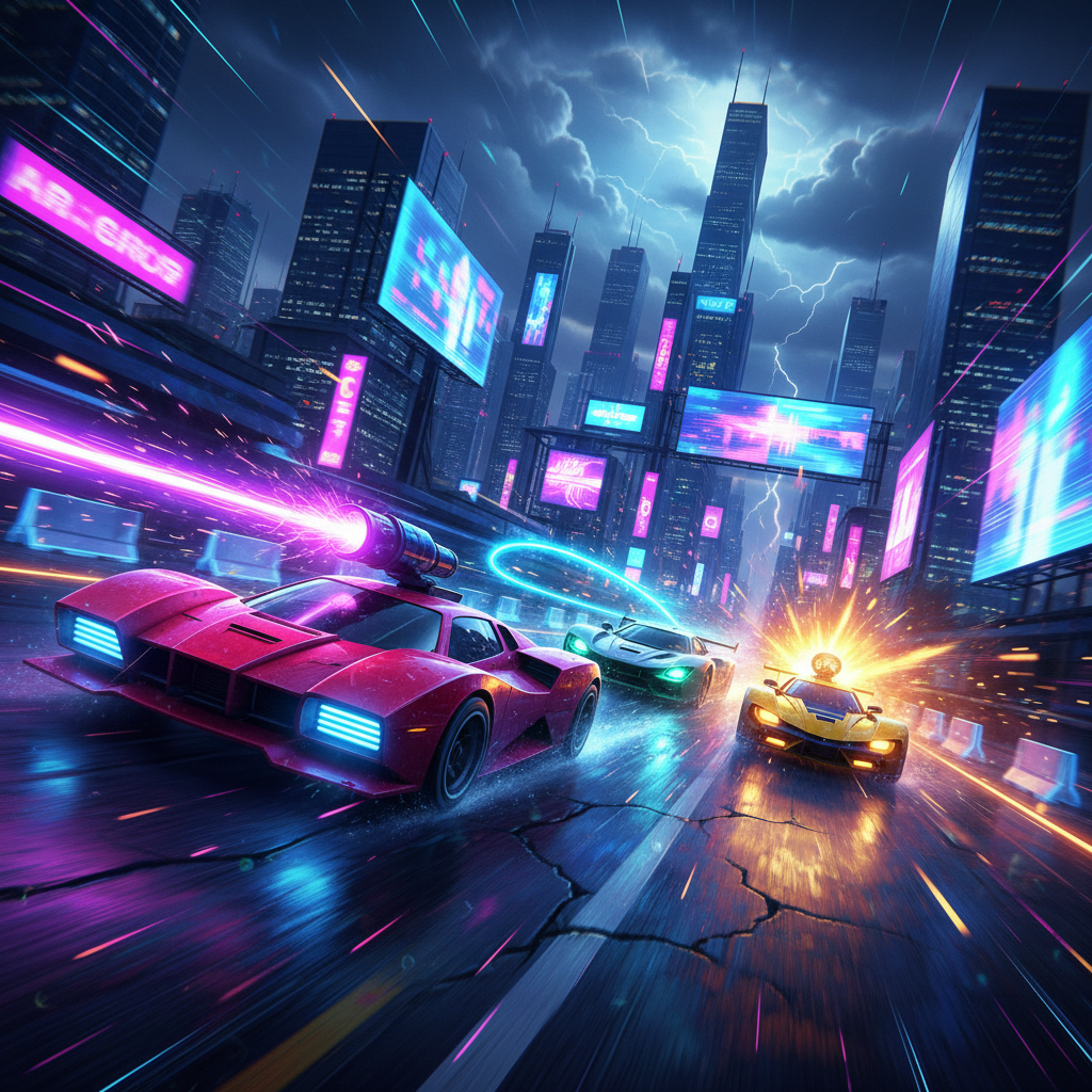 Neon Velocity: Combat Circuit - 3D Racing by Jabali AI