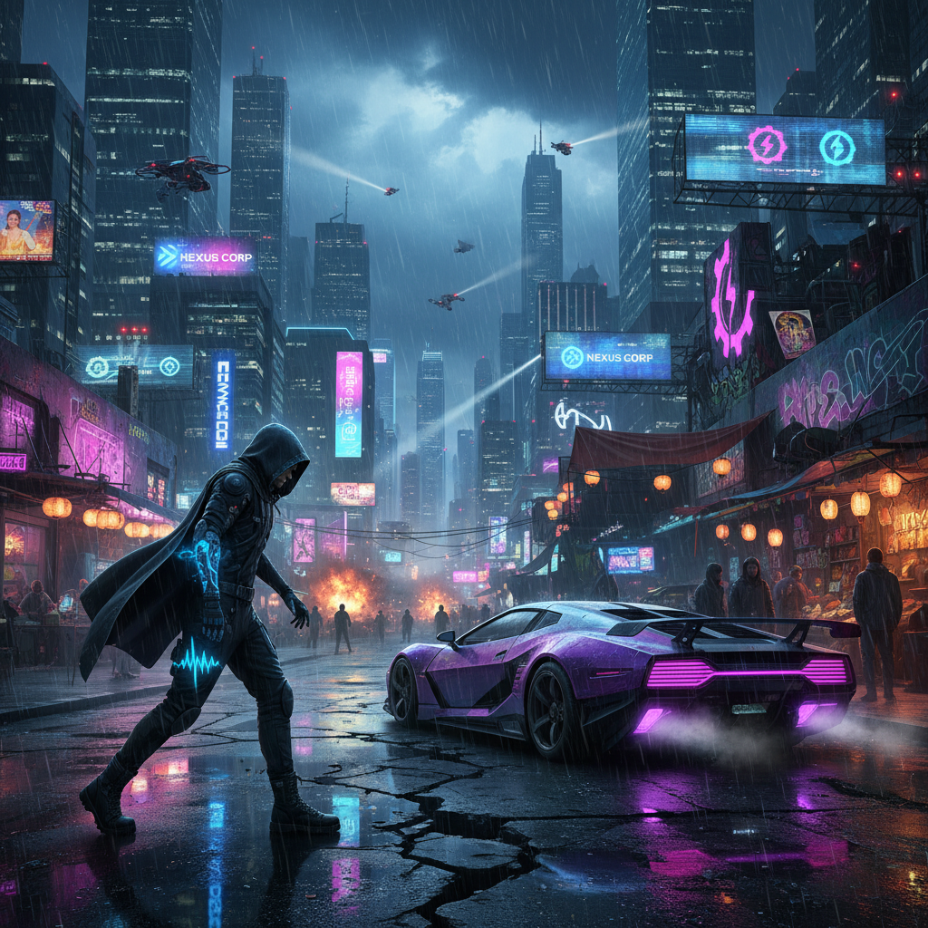 Neon Rebellion - Jabali AI Poster