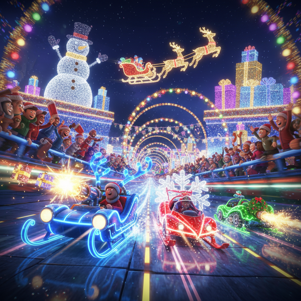 Neon Holiday Rally - 3D Racing by Jabali AI