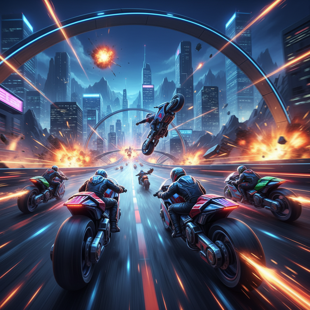 Neon Rampage: Stunt Rivals - 3D Racing by Jabali AI
