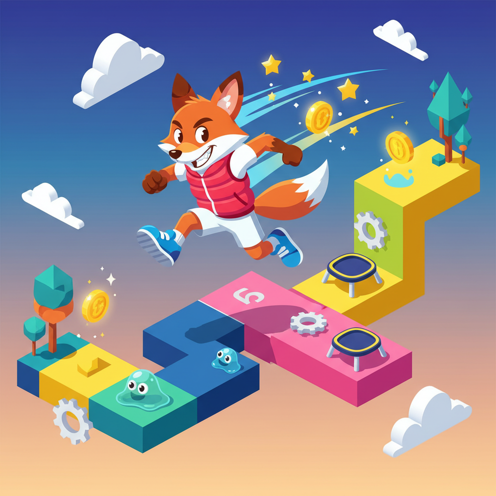 Skybound Geometry Quest - Rhythm Platformer by Jabali AI
