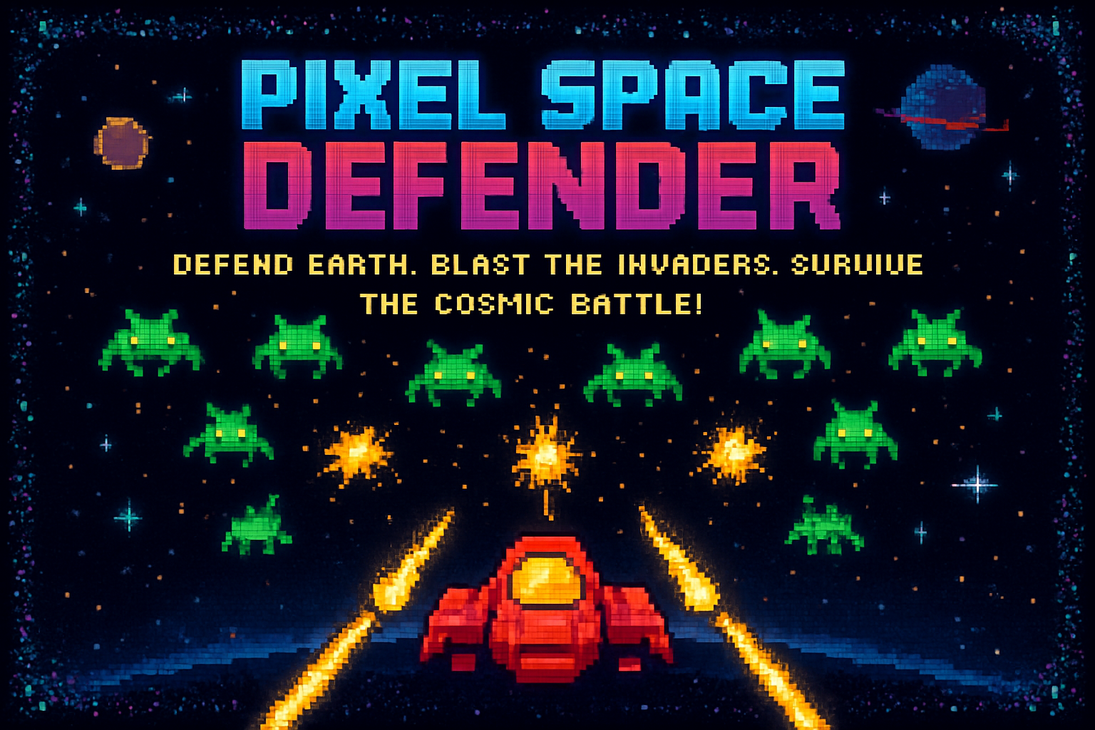 Pixel Space Defender - Fixed Shooter Arcade by Jabali AI