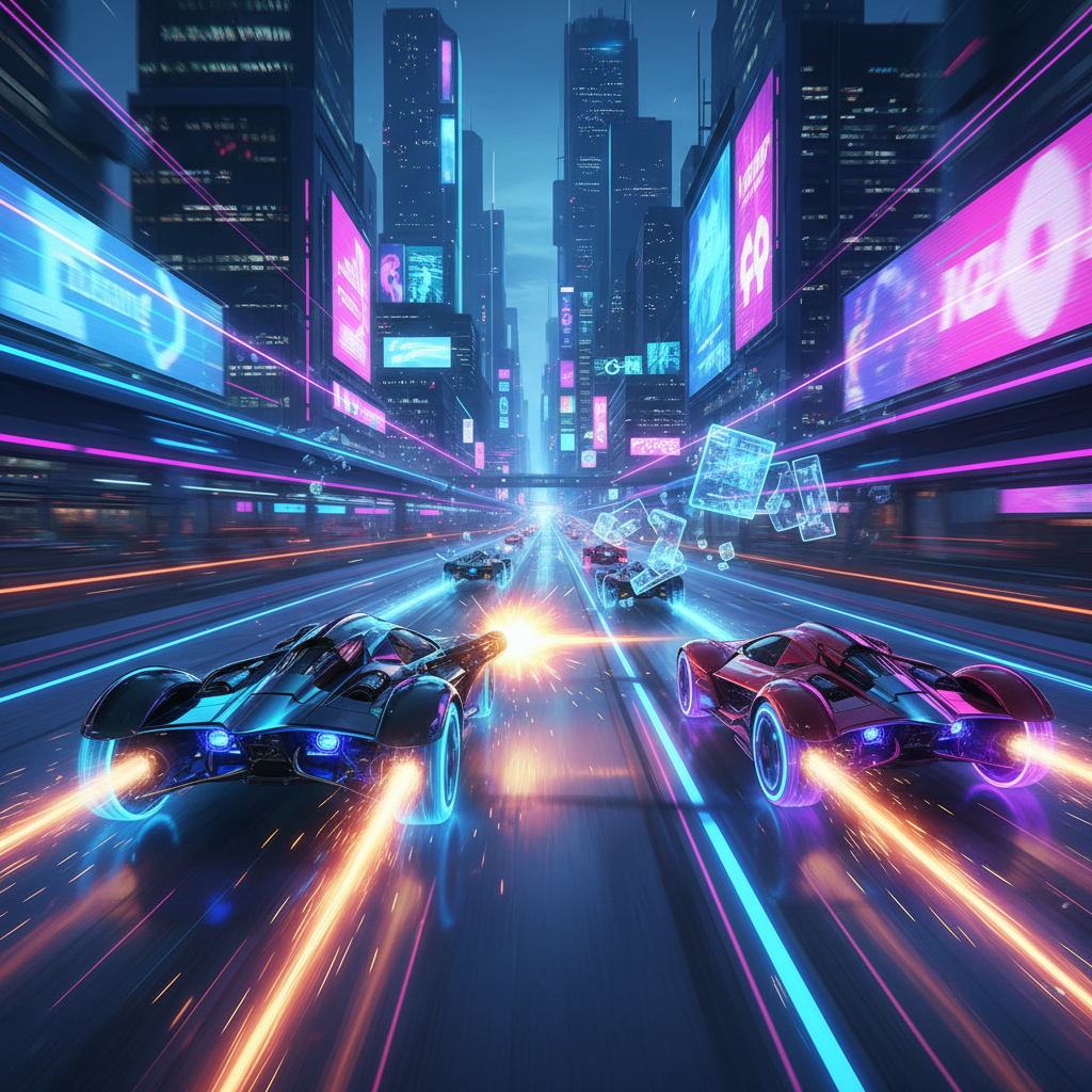 Neon Velocity: Cyber Combat - 3D Racing by Jabali AI