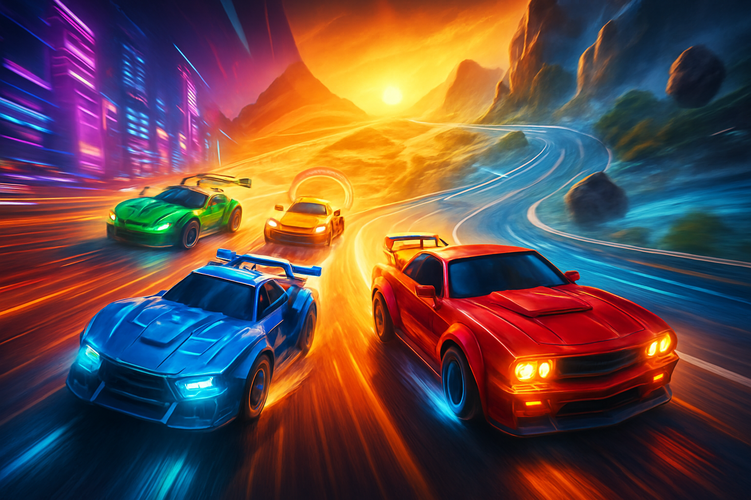 Neon Rivals: Turbo Combat - 3D Racing by Jabali AI