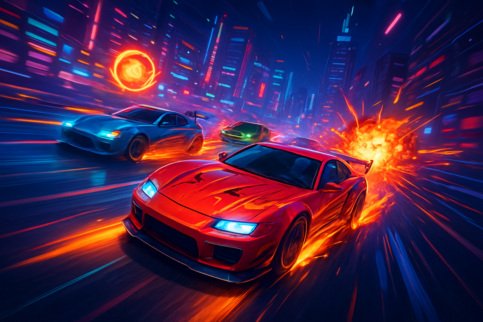 Neon Highway Showdown - 3D Racing by Jabali AI