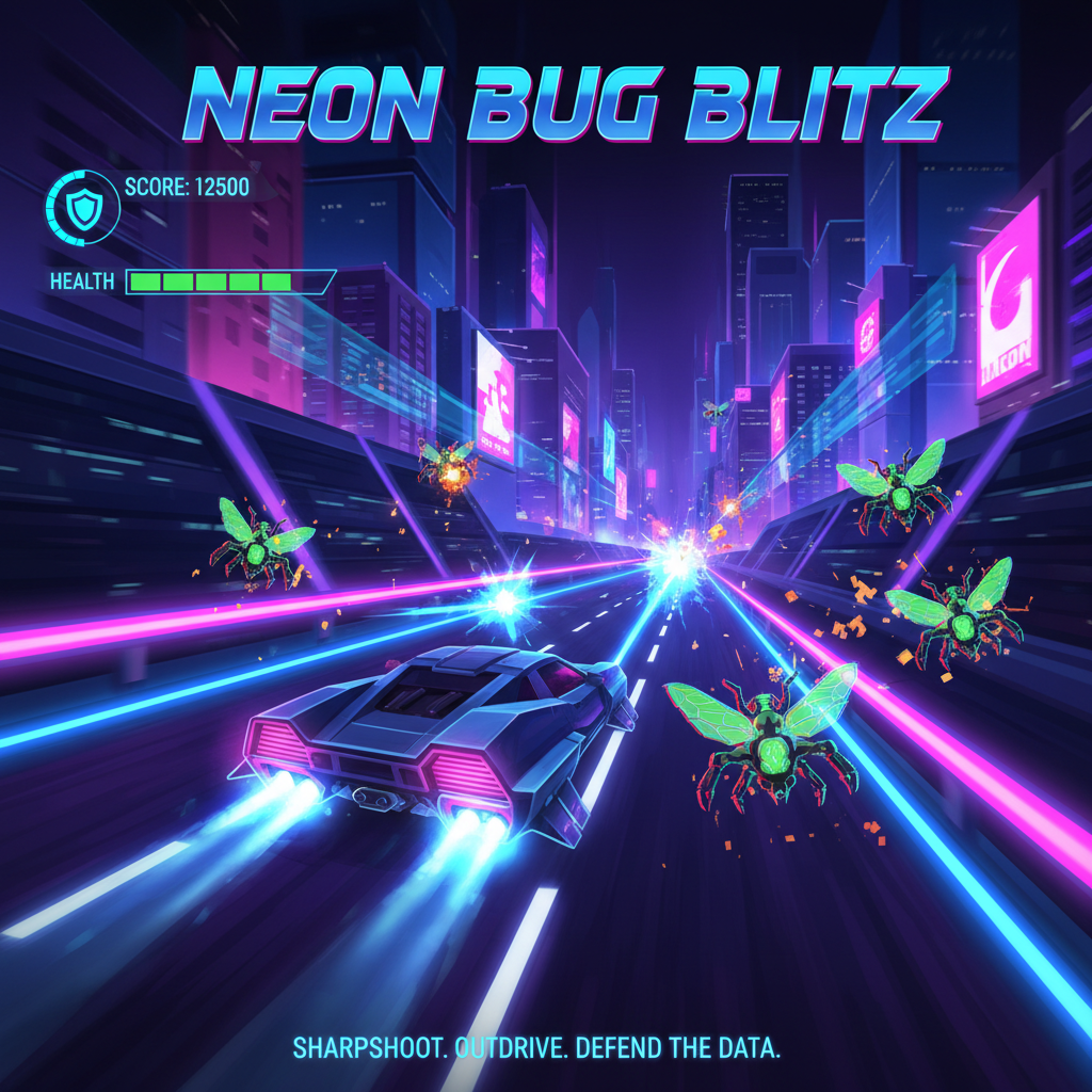 Neon Bug Blitz - Fixed Shooter Arcade by Jabali AI