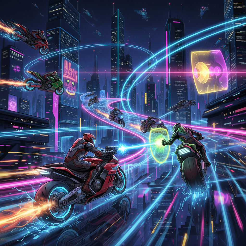 Neon Riders: Combat Circuit - 3D Racing by Jabali AI