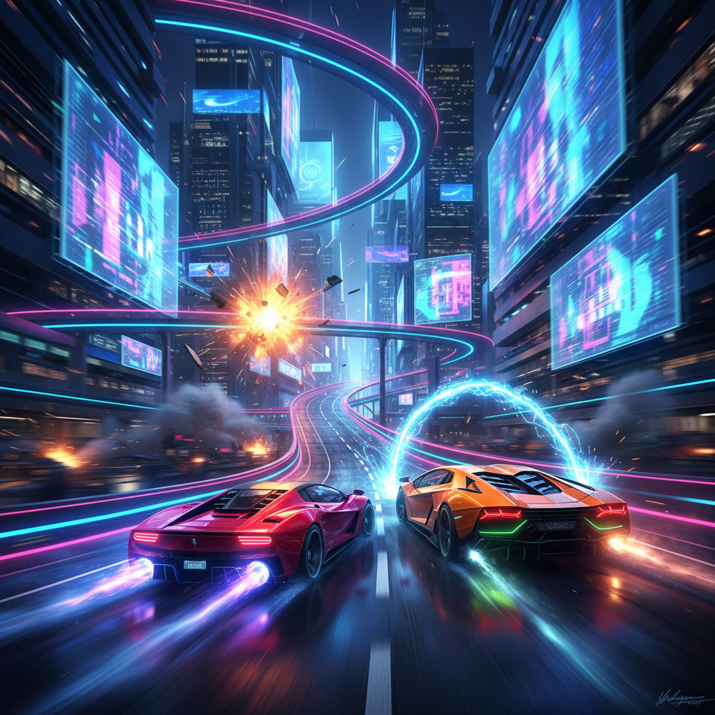 Neon Rivals: Turbo Circuit - 3D Racing by Jabali AI