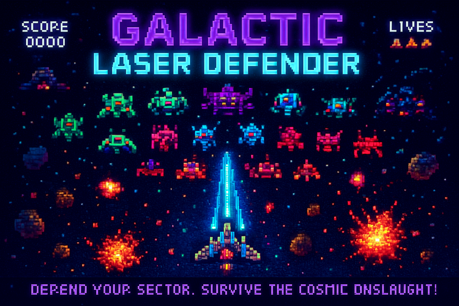 Galactic Laser Defender - Fixed Shooter Arcade by Jabali AI