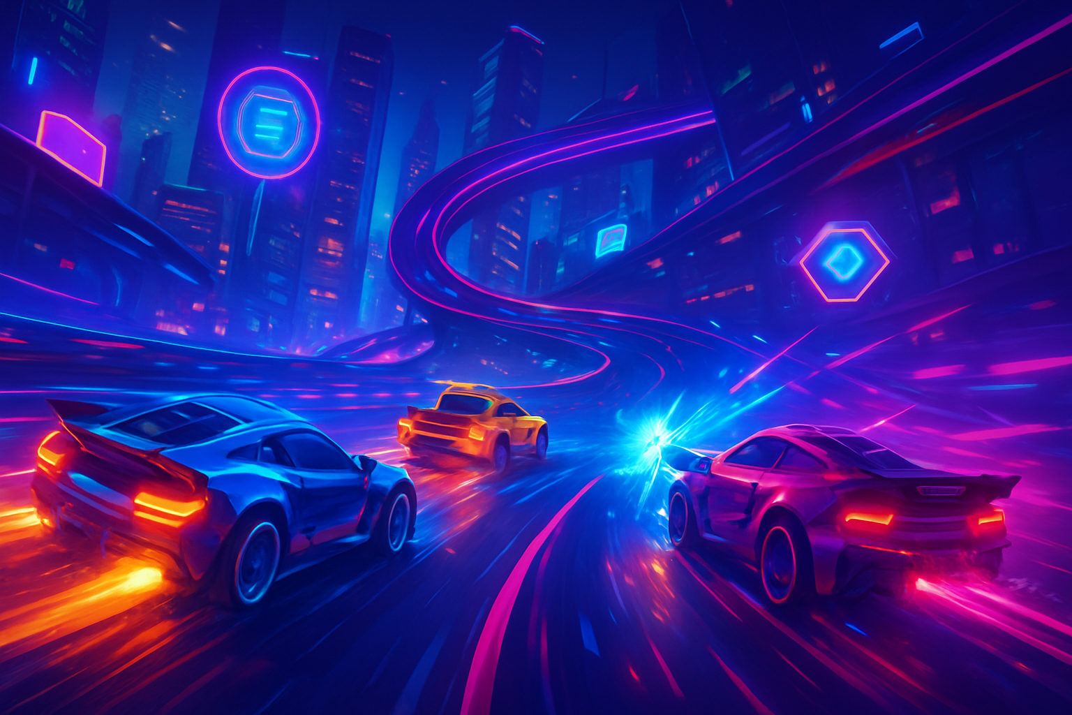 Neon Velocity: Battle Racers - 3D Racing by Jabali AI