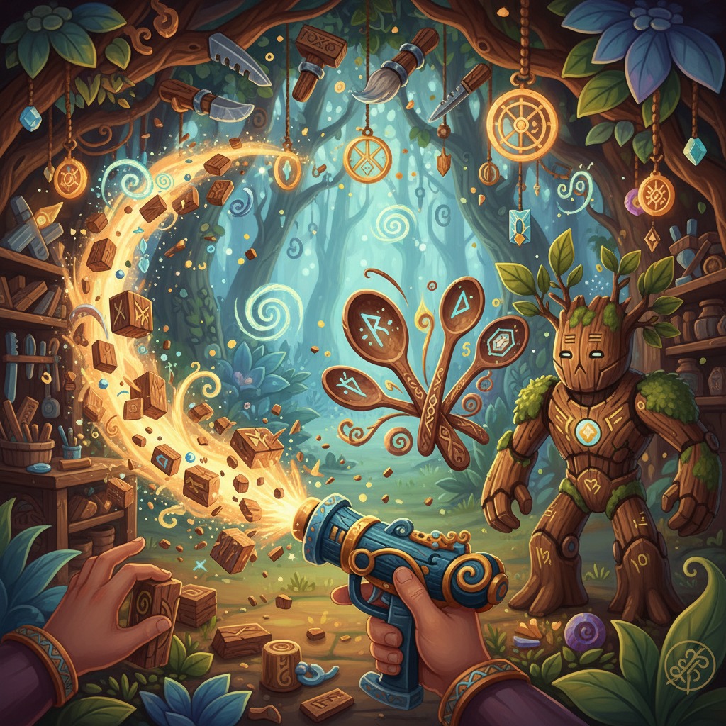 Whimsy & Whittling: The Mystic Workshop - Directional Shooter by Jabali AI